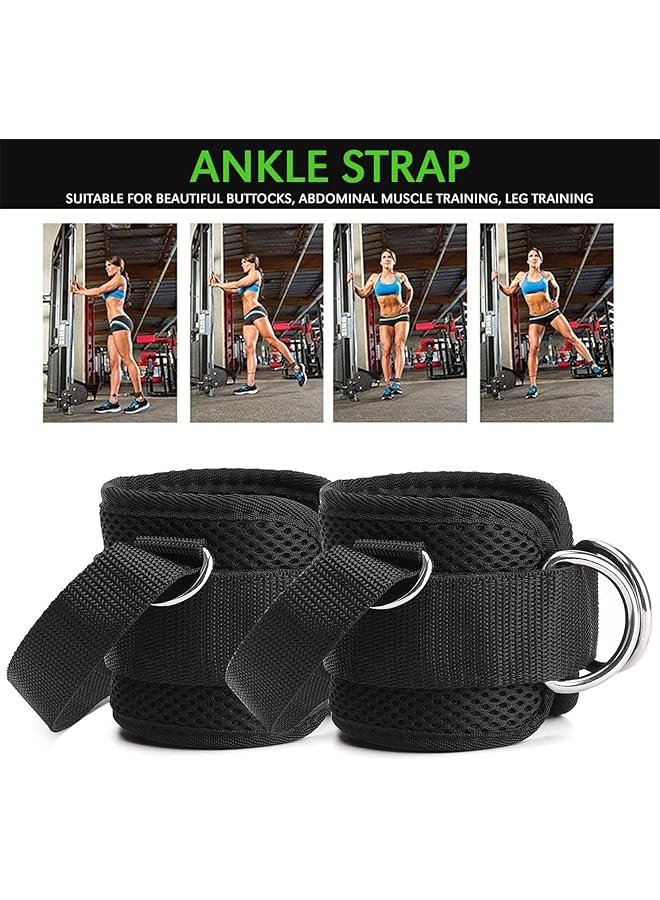 X spring Ankle Straps for Cable Machines Ankle Cable Attachments for Gym and Home Ankle Cuffs for Legs Double D Ring Adjustable and Breathable Ankle Straps for Women with Fixed Rope - Image 5