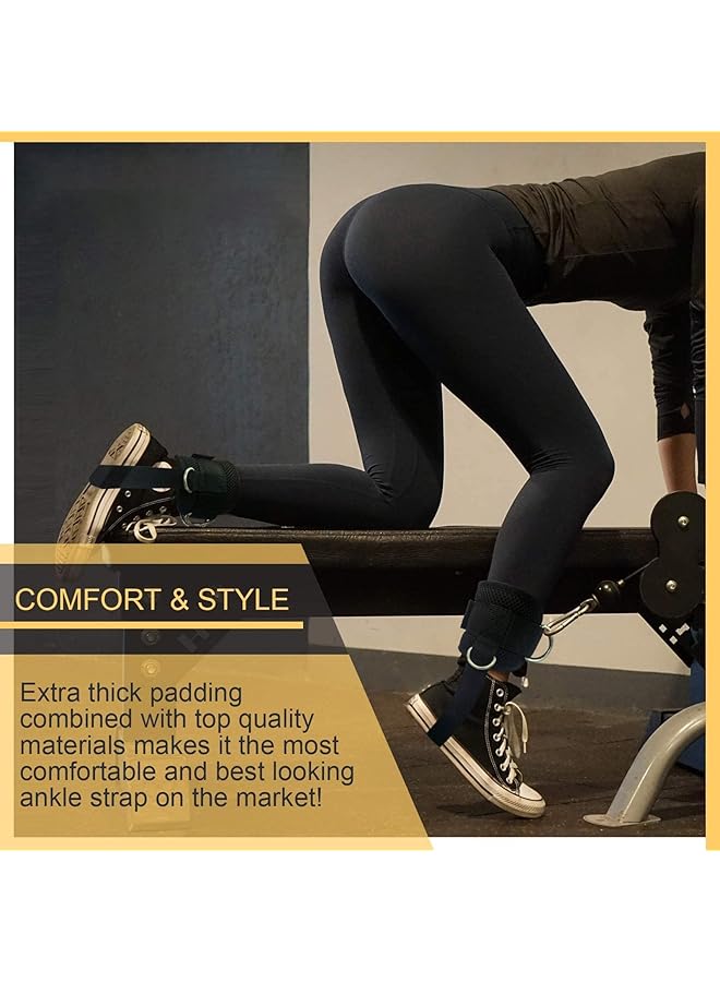 X spring Ankle Straps for Cable Machines Ankle Cable Attachments for Gym and Home Ankle Cuffs for Legs Double D Ring Adjustable and Breathable Ankle Straps for Women with Fixed Rope - Image 2