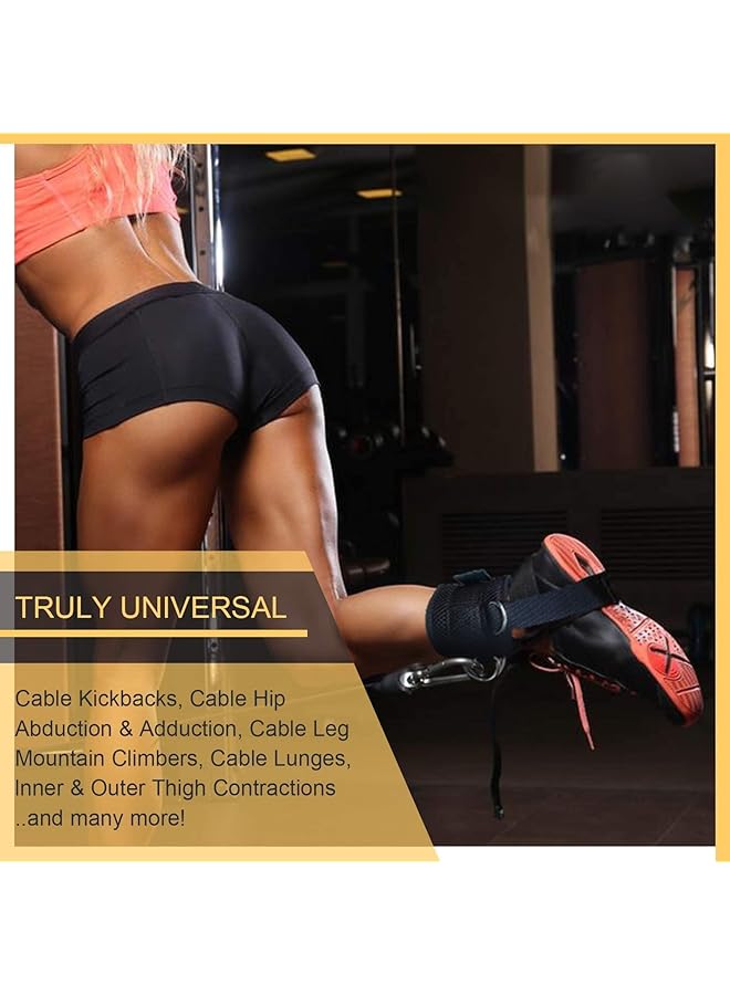 X spring Ankle Straps for Cable Machines Ankle Cable Attachments for Gym and Home Ankle Cuffs for Legs Double D Ring Adjustable and Breathable Ankle Straps for Women with Fixed Rope - Image 3