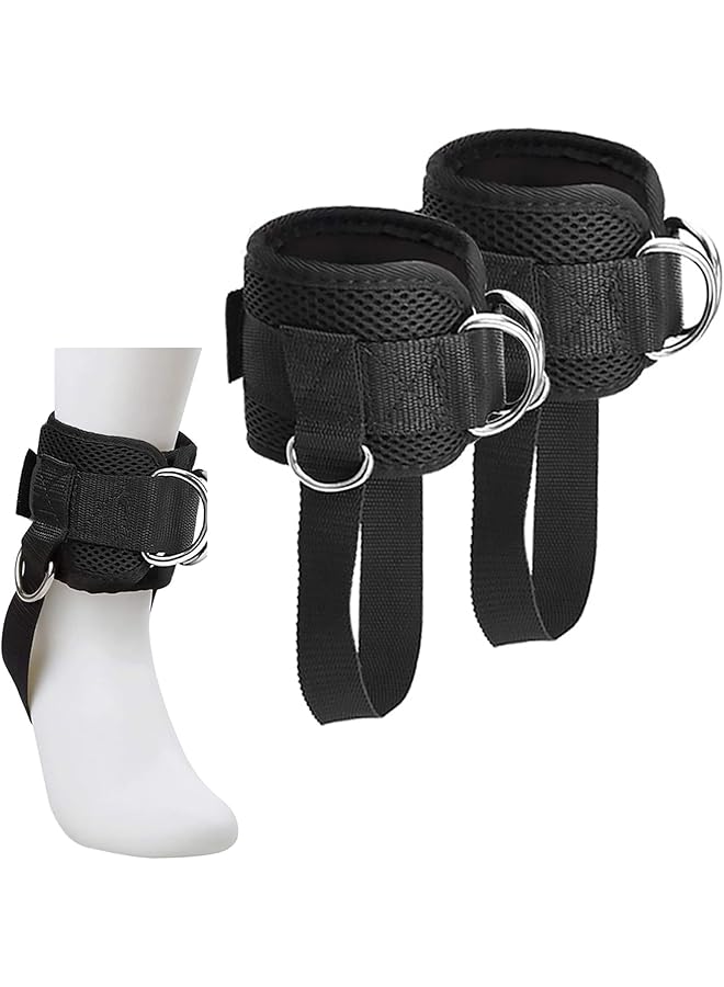 X spring Ankle Straps for Cable Machines Ankle Cable Attachments for Gym and Home Ankle Cuffs for Legs Double D Ring Adjustable and Breathable Ankle Straps for Women with Fixed Rope - Image 1
