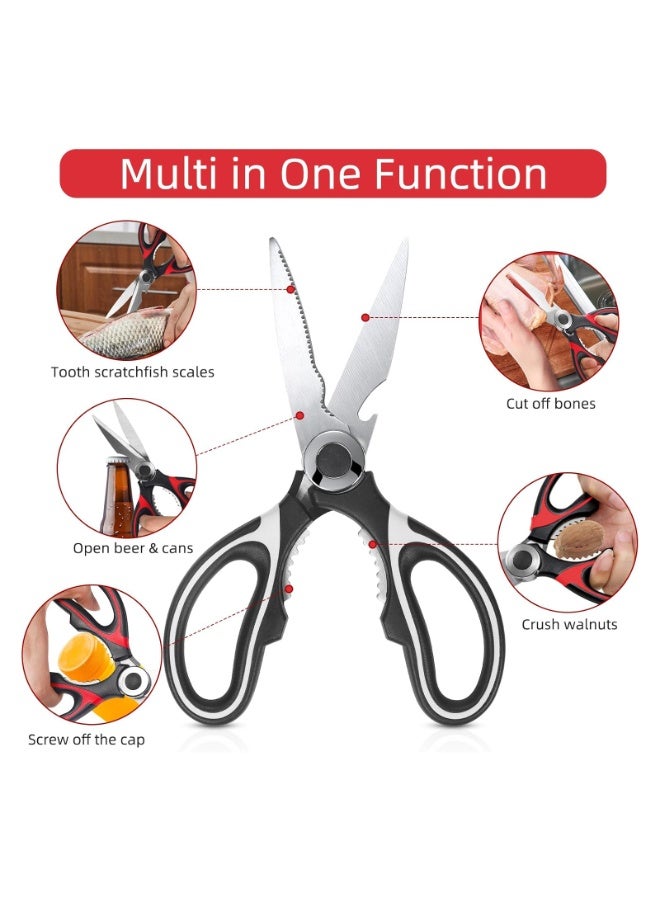 سونسر مقصان مطبخ، مقصات لحم رابتور للمطبخ شديدة التحمل، مقصات متعددة الوظائف من الفولاذ المقاوم للصدأ للأطعمة، الدجاج، الدواجن، الأسماك، البيتزا، الأعشاب - Image 4