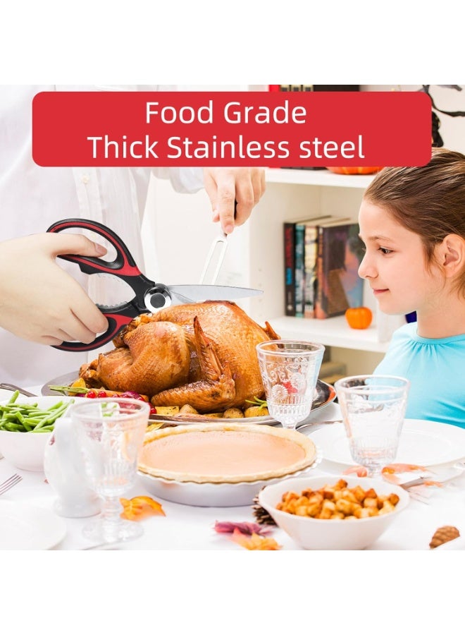 سونسر مقصان مطبخ، مقصات لحم رابتور للمطبخ شديدة التحمل، مقصات متعددة الوظائف من الفولاذ المقاوم للصدأ للأطعمة، الدجاج، الدواجن، الأسماك، البيتزا، الأعشاب - Image 5