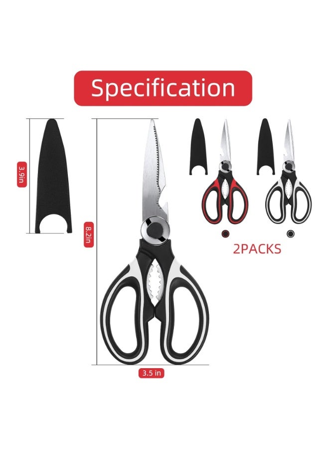 سونسر مقصان مطبخ، مقصات لحم رابتور للمطبخ شديدة التحمل، مقصات متعددة الوظائف من الفولاذ المقاوم للصدأ للأطعمة، الدجاج، الدواجن، الأسماك، البيتزا، الأعشاب - Image 2