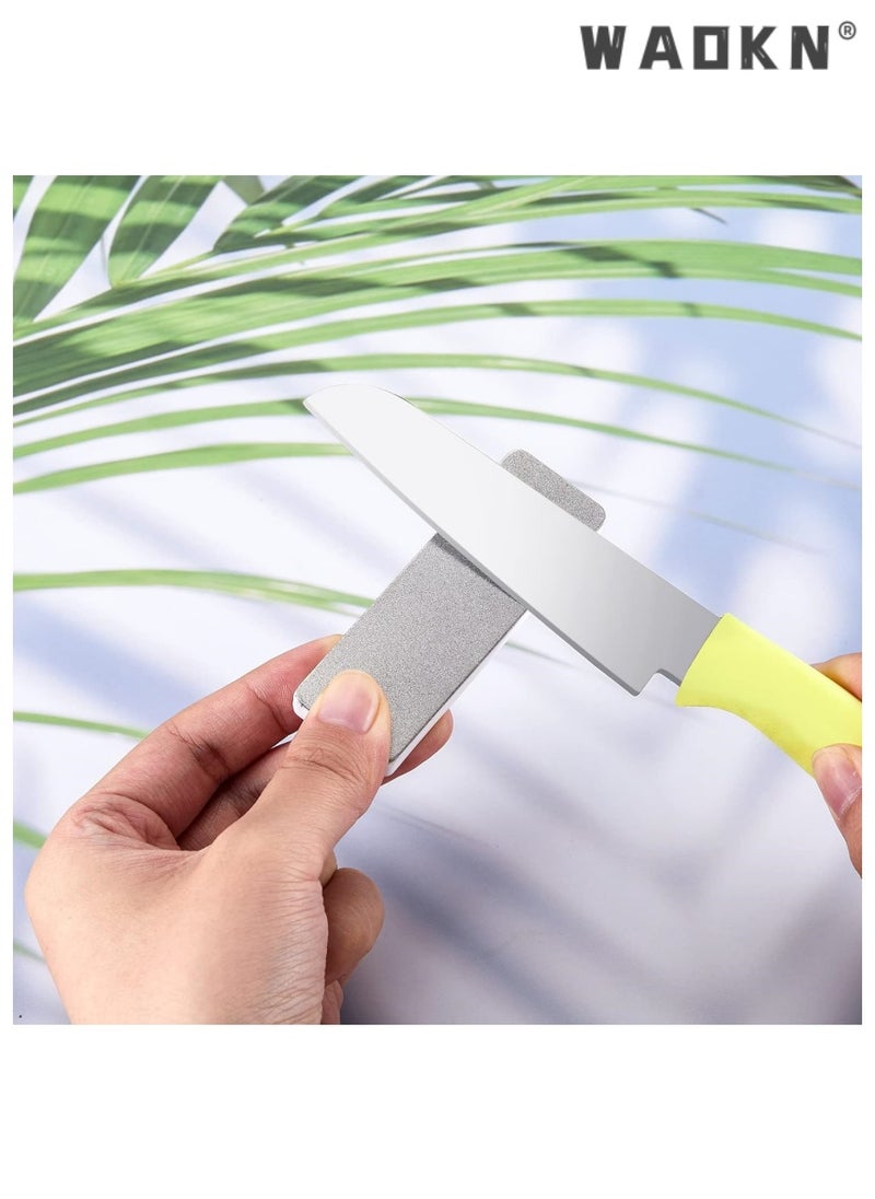 WAOKN Mini Pocket Rectangular Sharpener Knife Stone Mini Double-sided Diamond Ceramic Sharpener Sharpening Knife Stone Tools for Scissors Knives Outdoor Kitchen Sharpen Tools  - Image 5
