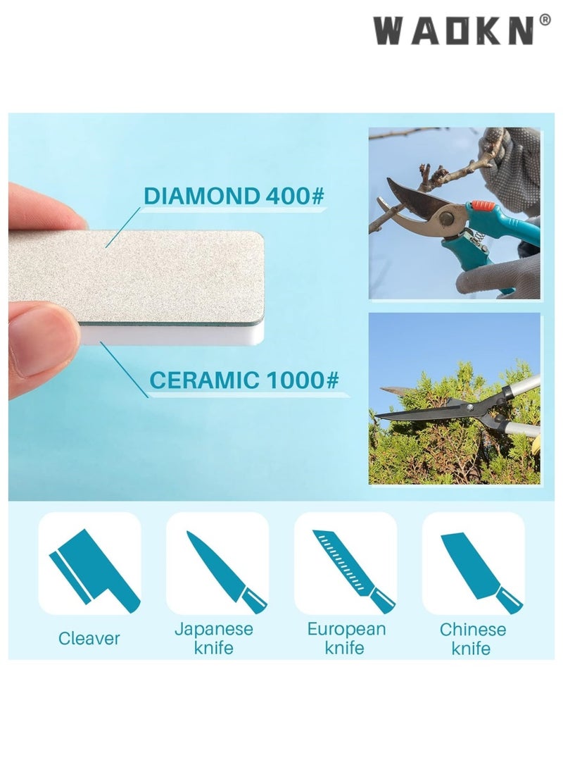 WAOKN Mini Pocket Rectangular Sharpener Knife Stone Mini Double-sided Diamond Ceramic Sharpener Sharpening Knife Stone Tools for Scissors Knives Outdoor Kitchen Sharpen Tools  - Image 3