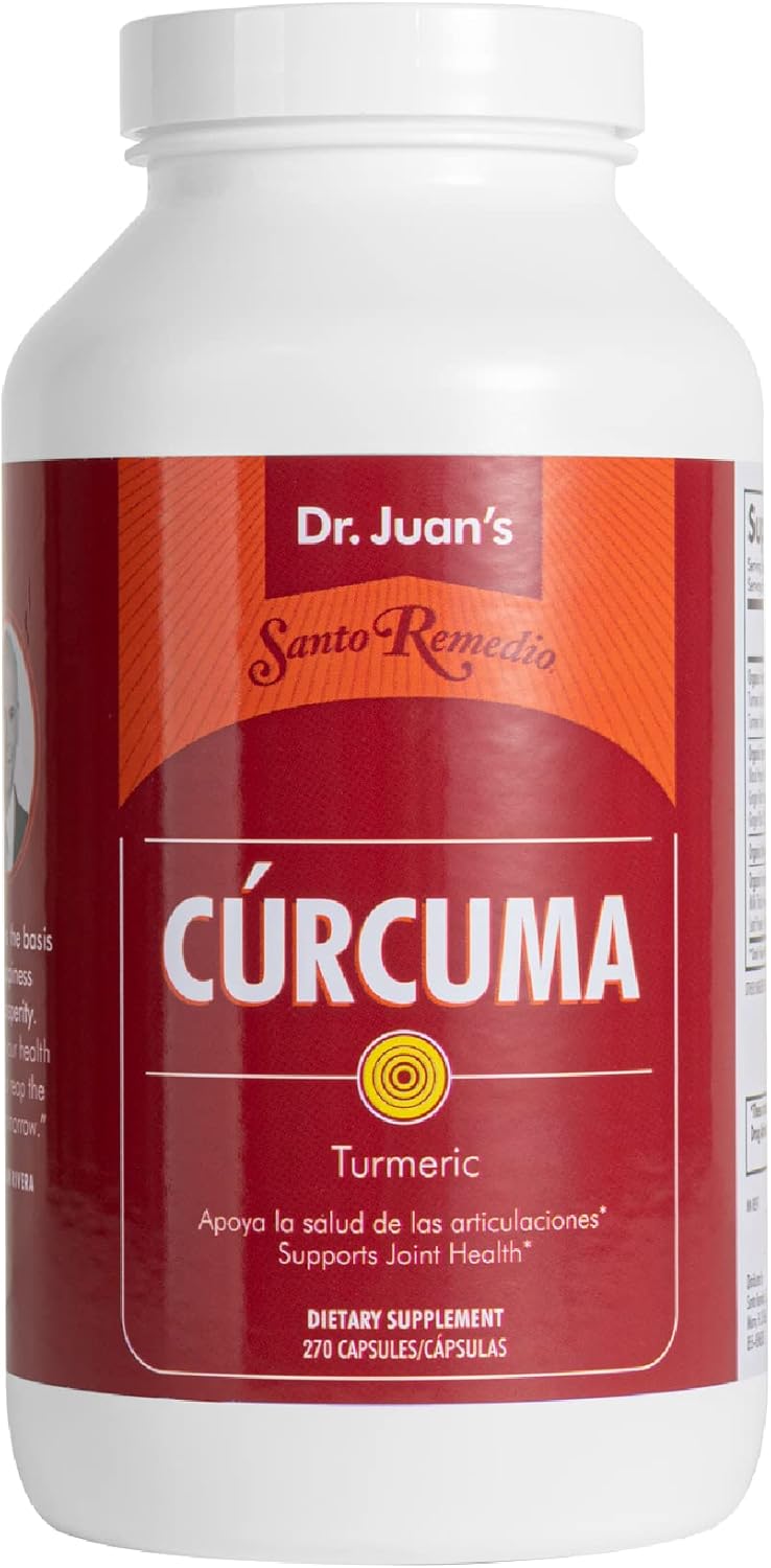 Santo Remedio Turmeric Supports Joint Health and Healthy Inflammatory Response to Exercise Gluten Free Vegetarian Lactose Free No Artificial Flavors 270 Capsules 90 Servings - Image 1
