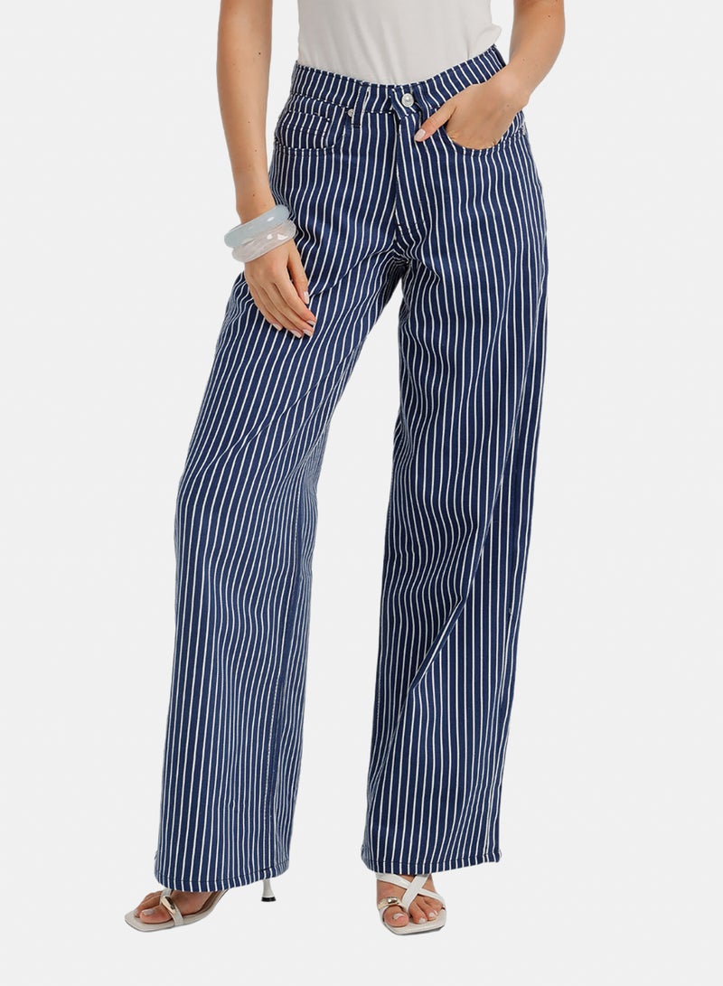 Carina Striped Straight Pants - Image 1