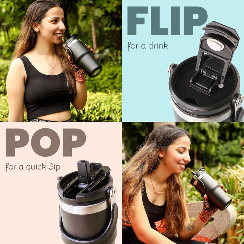 Prisma Collections Prisma Collections Stainless Steel Vacuum Insulated Tumbler 600 ml LeakResistant Bottle with Reusable Straw and Airtight Lid for Gym Travel Indoor Outdoor Use - Image 5