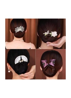 Excefore Ins Style Elegant Lazy Hair Curler, Crystal Hair Bun Maker, French Twist Hairstyle Bun Hair Accessories  - Image 5