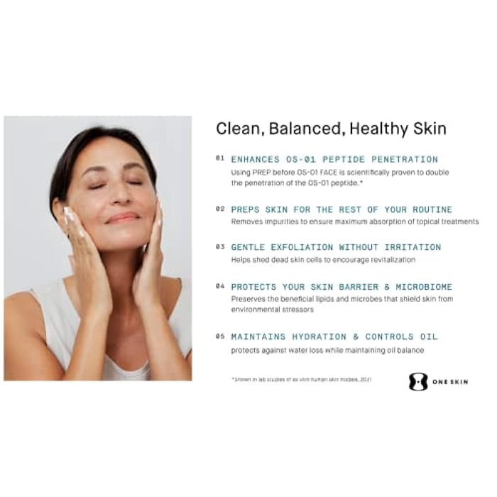 OneSkin PREP Facial Cleanser to Exfoliate and Support Skin Balance, Dermatologist Tested & Safe for Sensitive Skin - Image 4