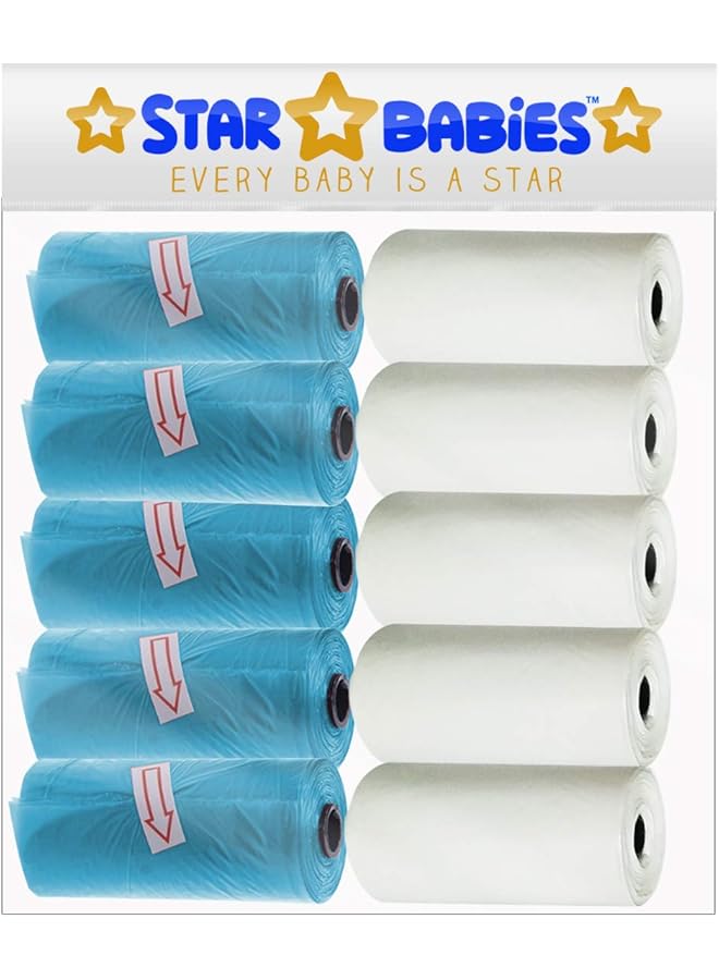 ستار بيبيز أكياس معطرة زرقاء/بيضاء 10 قطع (150 كيس) 22 - Image 1