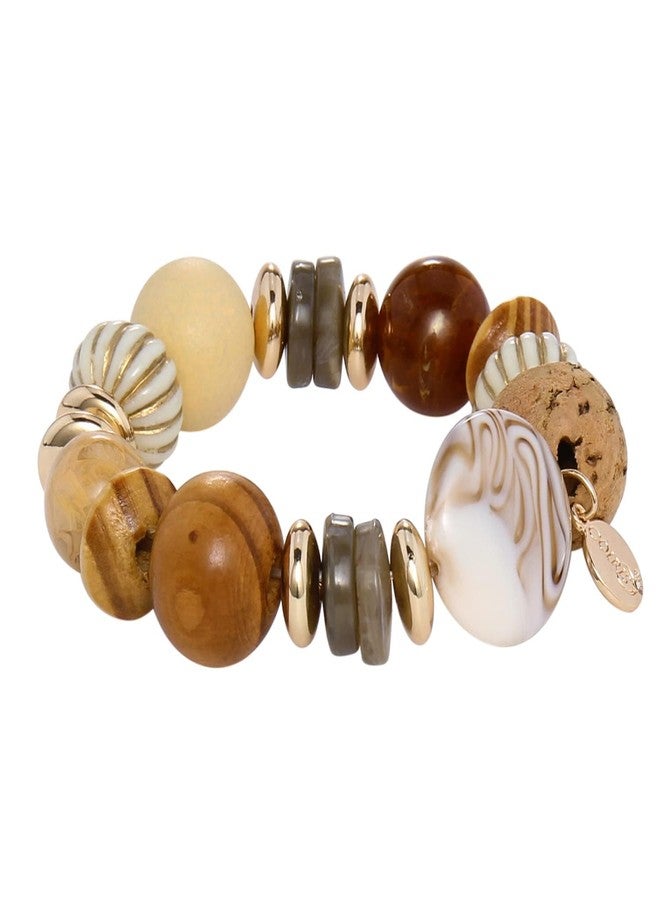 Coiris Multi Beaded Statement Bracelet Wooden Acrylic Beads Stretch Chunky Beads Bracelet for Wome Gift(BR-1215) - Image 1