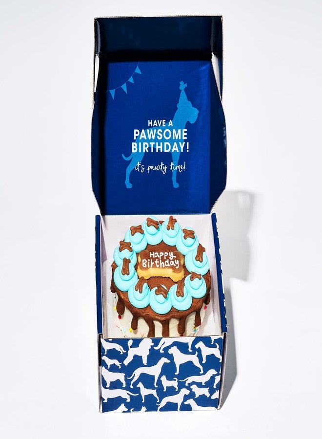 Thoughtfully Pets, Blue Dog Happy Birthday Mini Cookie Cake, Blue, Peanut Butter Flavored, Hand Decorated Hollow Biscuit Cake for All Dog Breeds - Image 2