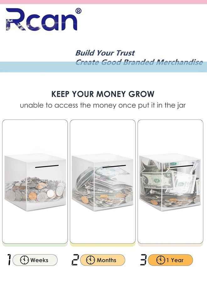 Rcan Bank for Adults, Stainless Steel Savings Bank to Help Budget and Save, Metal Money Bank Only Savings Box, Must Break to Access Money, 5.9X5.9X5.9 - Image 5