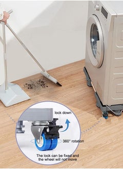 Occuwzz Mobile Base Washing Machine Base Stand Adjustable Mobile Base with 4 Locking Wheels  - Image 2