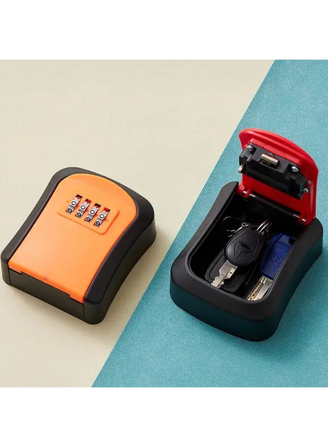 صندوق قفل مفتاح مقاوم للماء باللون الأحمر مع قفل رقمي وعمود دبوس قابل للسحب لمفاتيح أبواب المنزل - Image 3