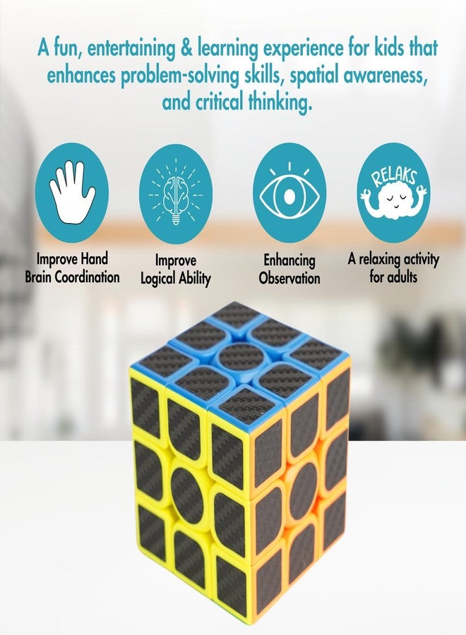 aCADZO 3x3 CarbonSticker Easy Turning and Smooth Play Durable Rubic Cube Toys for Kids and Adults - Image 3