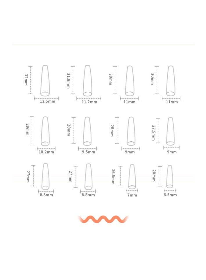 Generic 24 Pcs Matte Orange and Blue Ballet Press-on Nails for Women and Girls, Leopard Print Animal Accent Stick-on Nails, Complete Nail Kit with Gel Glue and File  - Image 5