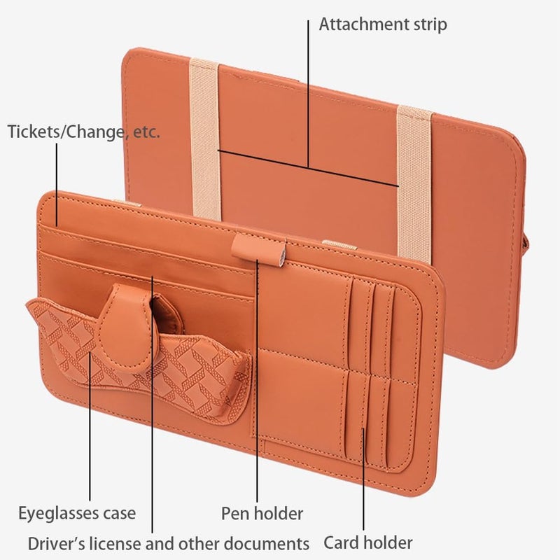 Sunglasses Holder for Car Visor for Kia Magentis I II 2000-2010 Car Multi-Functional Glasses Storage Box Car Sun Visor Glasses Clip,Khaki - Image 4