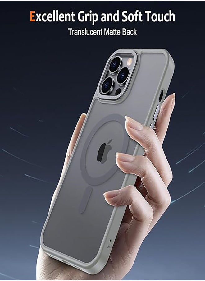 Generic - Case BENTOBEN Magnetic Iphone 12 Pro Max, Compatible with Wireless Charger and Magsafe Card Wallet, Simple Clear Shockproof Drop Resistant Anti-Fingerprint Case Compatible with Iphone 12 Pro Max - Grey - Image 1