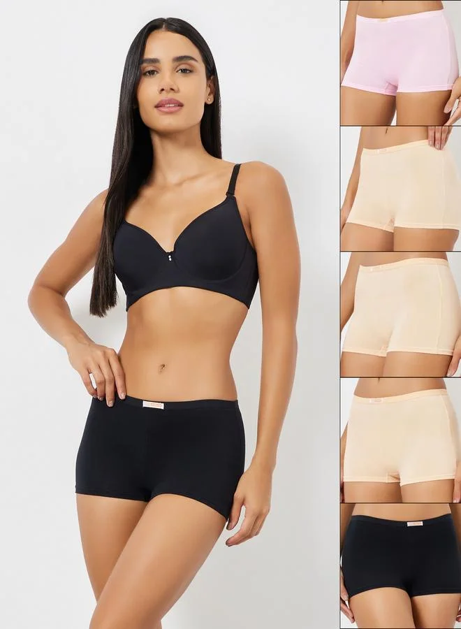 Styli Pack of 5 - Solid Cotton Boyshorts