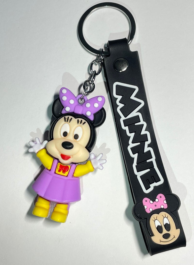 ميدالية مفاتيح كرتونية مميزة اكسسوار لطيف سلسلة مفاتيح بشخصية ميكي ماوس وميني ماوس مع شريط يتناسب مع السيارة والمحفظة والحقيبة هدية ابداعية لطيفة - Image 1