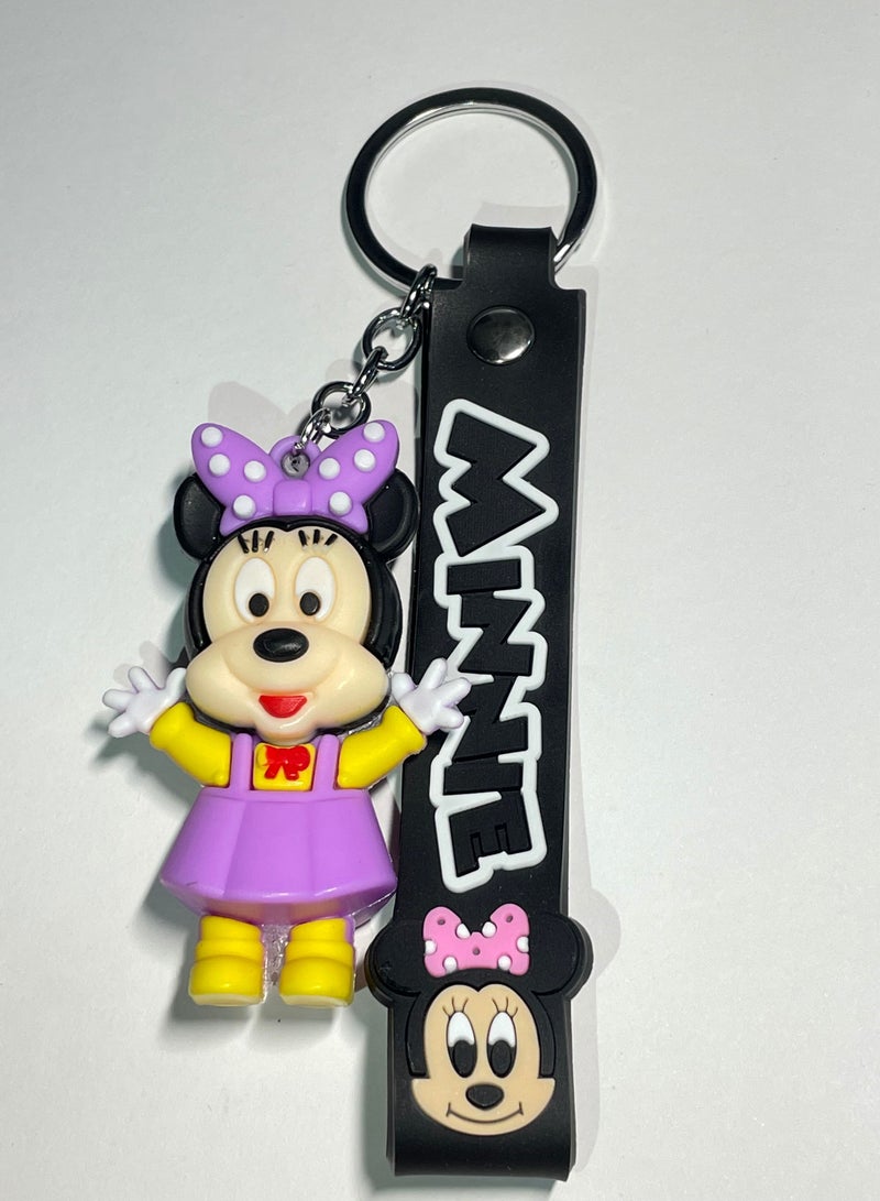 ميدالية مفاتيح كرتونية مميزة اكسسوار لطيف سلسلة مفاتيح بشخصية ميكي ماوس وميني ماوس مع شريط يتناسب مع السيارة والمحفظة والحقيبة هدية ابداعية لطيفة - Image 2