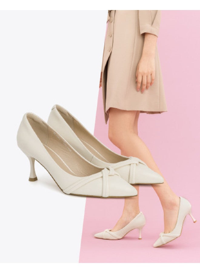 AOKANG Pointed Toe Women's Single Shoes, Spring Fashion Versatile Simple And Elegant Cross Strap Design Fashion Single Shoes For Women - Image 1
