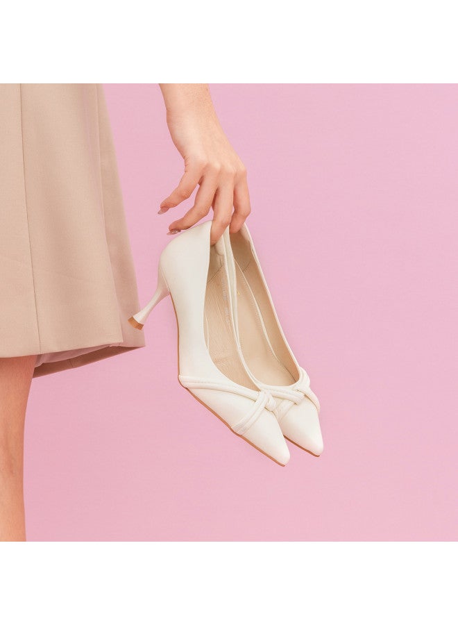 AOKANG Pointed Toe Women's Single Shoes, Spring Fashion Versatile Simple And Elegant Cross Strap Design Fashion Single Shoes For Women - Image 5