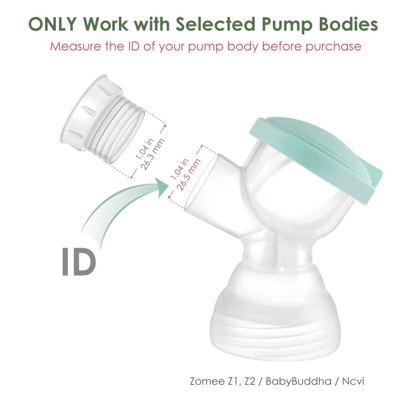 Maymom MyFit 17mm Shield & Shield Converter Compatible with Zomee Pump Body, NCVI Connector, Babybuddha Detachable Pump Body; Not Original Zomee Pump Parts; 2pc - Image 4