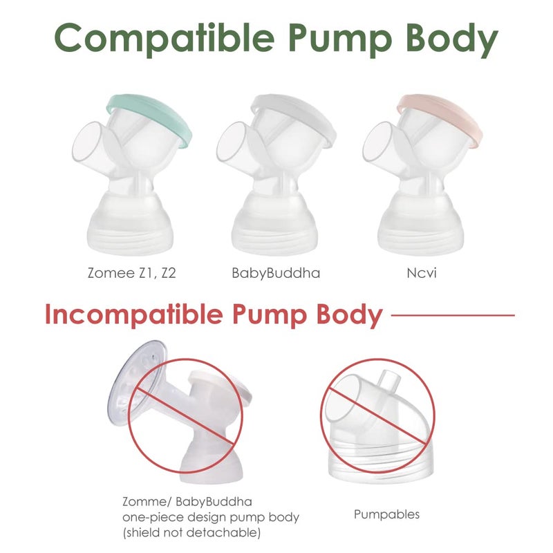 Maymom MyFit 17mm Shield & Shield Converter Compatible with Zomee Pump Body, NCVI Connector, Babybuddha Detachable Pump Body; Not Original Zomee Pump Parts; 2pc - Image 5
