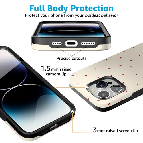Casely iPhone 15 Pro Max Case Be Mine Tiny Hearts Bold Protective Design Compatible with MagSafe - Image 3