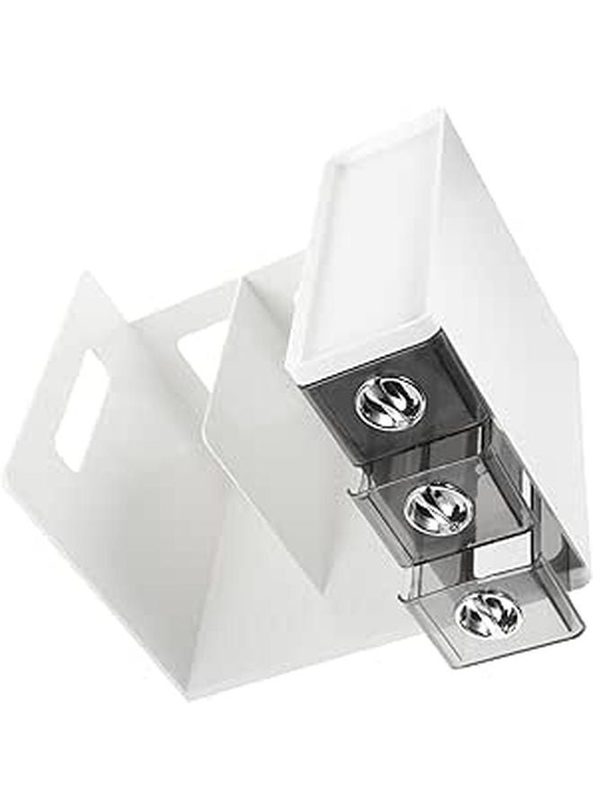 White Gray Desktop File Organizer Bookend Magazine Holder Office Document Storage Rack - Image 1