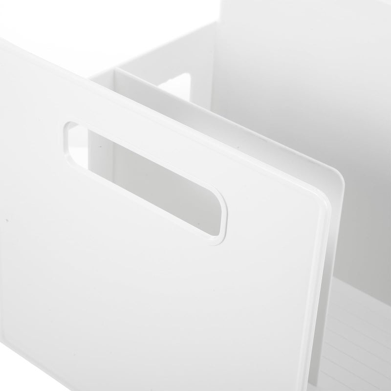 White Gray Desktop File Organizer Bookend Magazine Holder Office Document Storage Rack - Image 4
