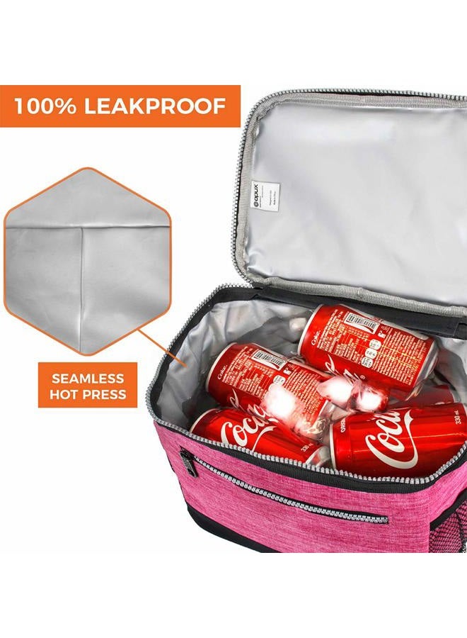 OPUX Premium Lunch Box, Insulated Lunch Bag for Women Adult | Durable School Lunch Pail for Girls, Kids | Soft Leakproof Medium Lunch Cooler Tote for Work Office | Fits 8 Cans (Heather Pink) - Image 5