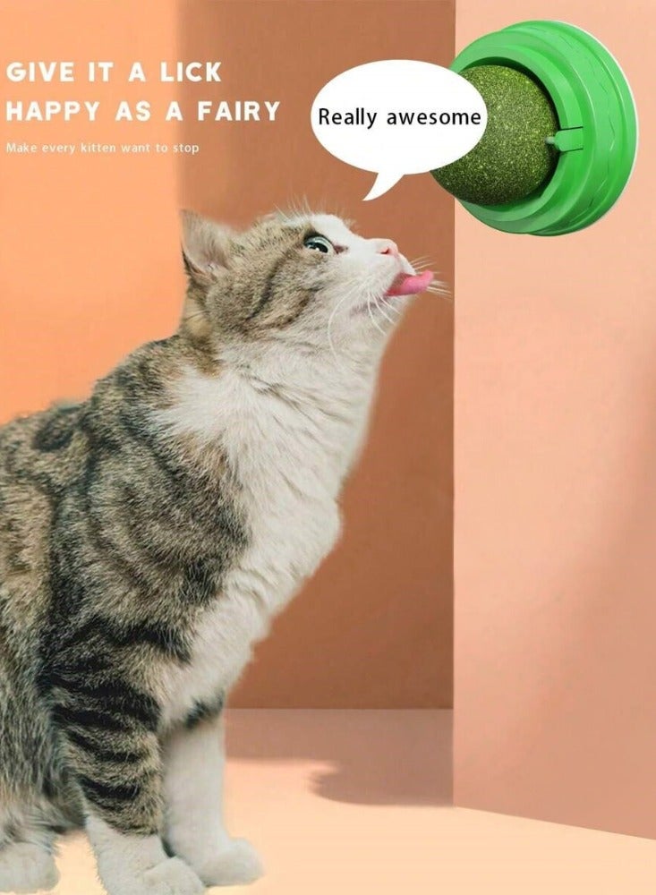 Catnip Ball For Cats, Edible With Rotating Feature And Stickable Anywhere 1 Piece - Image 2