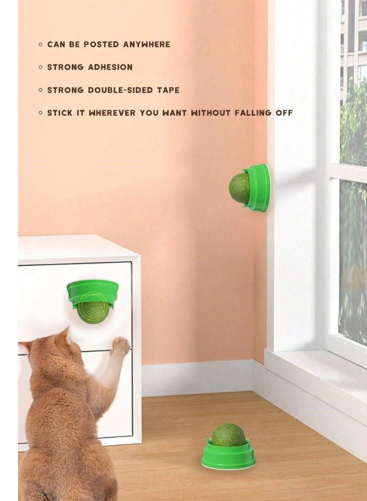 Catnip Ball For Cats, Edible With Rotating Feature And Stickable Anywhere 1 Piece - Image 4