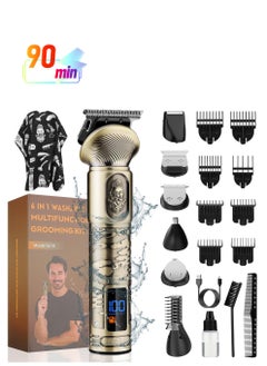 SYOSI Mens Beard Trimmer, Cordless Zero Gapped T-Blade Trimmer, Professional Hair Clippers Electric Shaver Razor, Nose Body Trimmer for Men Waterproof 6 in 1 Grooming Kit, Precise Control (Bronze)  - Image 1