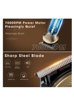 SYOSI Mens Beard Trimmer, Cordless Zero Gapped T-Blade Trimmer, Professional Hair Clippers Electric Shaver Razor, Nose Body Trimmer for Men Waterproof 6 in 1 Grooming Kit, Precise Control (Bronze)  - Image 2