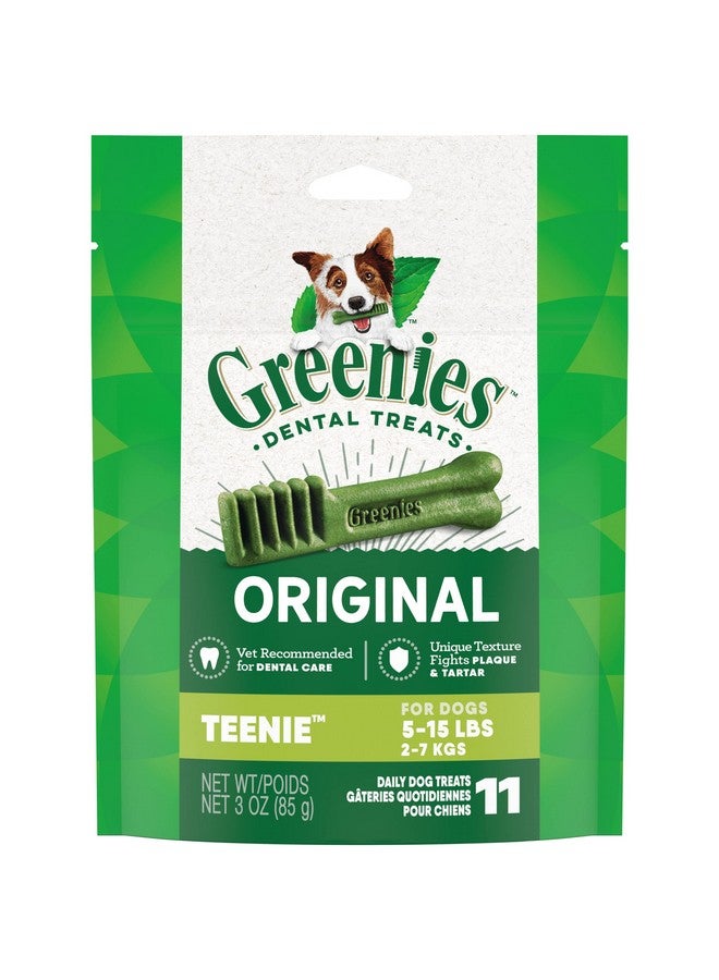 Greenies Original Teenie Natural Dental Care Dog Treats, 3 oz. Pouch (11 Treats) - Image 1