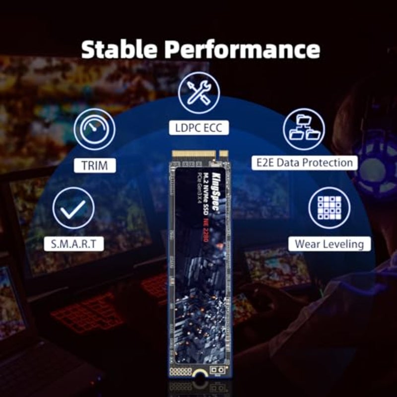 SSD 256GB M.2 NVMe Gen3x4 2280 محرك أقراص الحالة الصلبة الداخلي مع 3D NAND، حتى 2400 ميجابايت/ثانية، متوافق مع سطح المكتب والكمبيوتر المحمول - Image 5