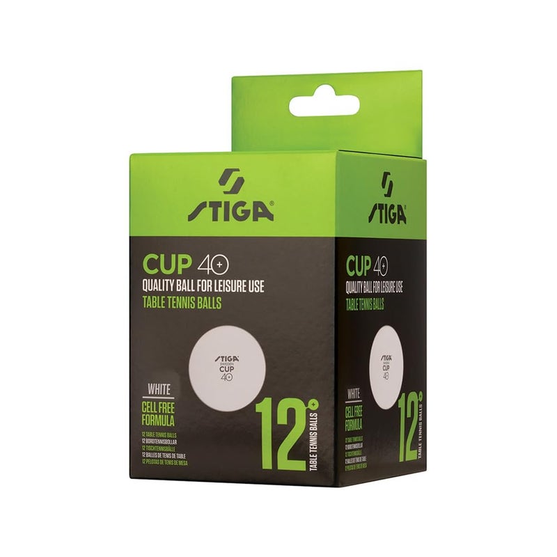 Stiga Cup 40+ Plastic Table Tennis Balls (Pack of 12) White - Image 3