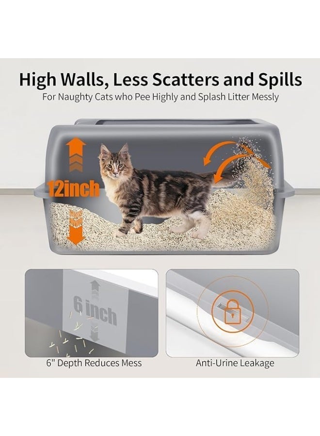 Neostyle NeoStyle Cat Litter Box, Stainless Steel Litter Box 35L Large Capacity with Litter Scoop, Odor Control & Rust-Proof, Non-Stick Bottom & Easy to Clean  - Image 3