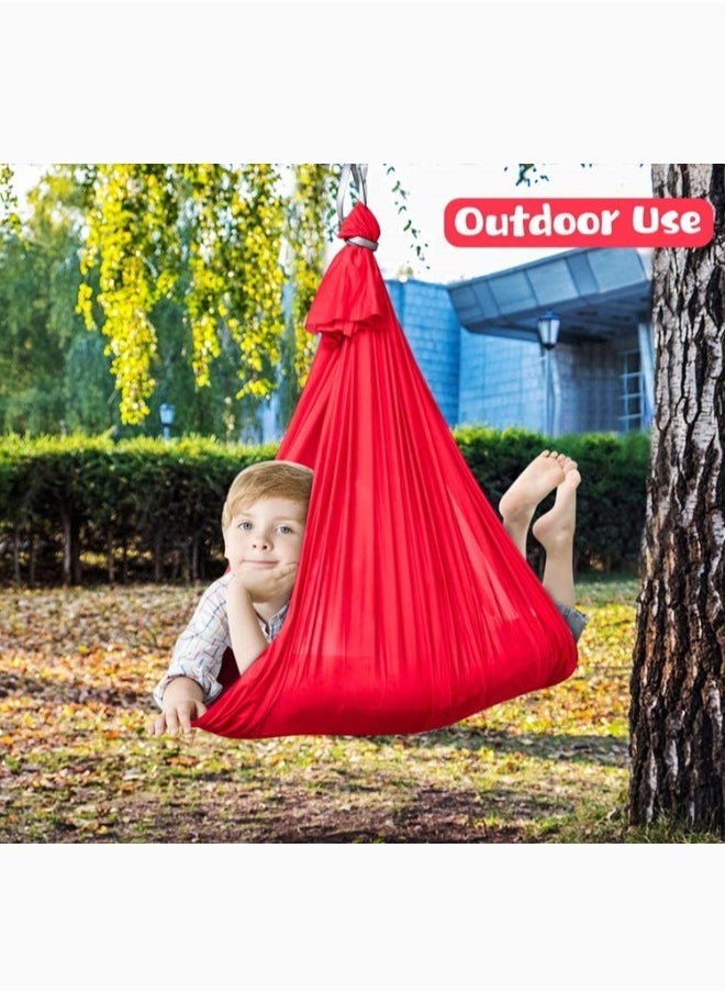 FanFox - Kids Swing, Sensory Compression Swing, for Kids with Special Needs - A Therapeutic and Calming Solution for Sensory Processing Disorder, Color Red - Image 1