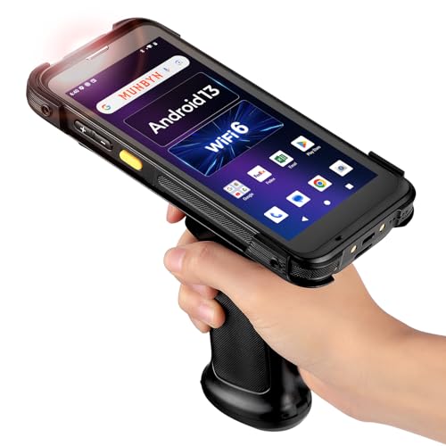 MUNBYN IPDA101P Upgraded Android 13 Barcode Scanner with Pistol Grip WiFi 6 Handheld Mobile Computer PDA 55 Screen Equipped Data Terminal SE4710 Zebra Engine GPS 1D2DQR Inventory Scanner - Image 1