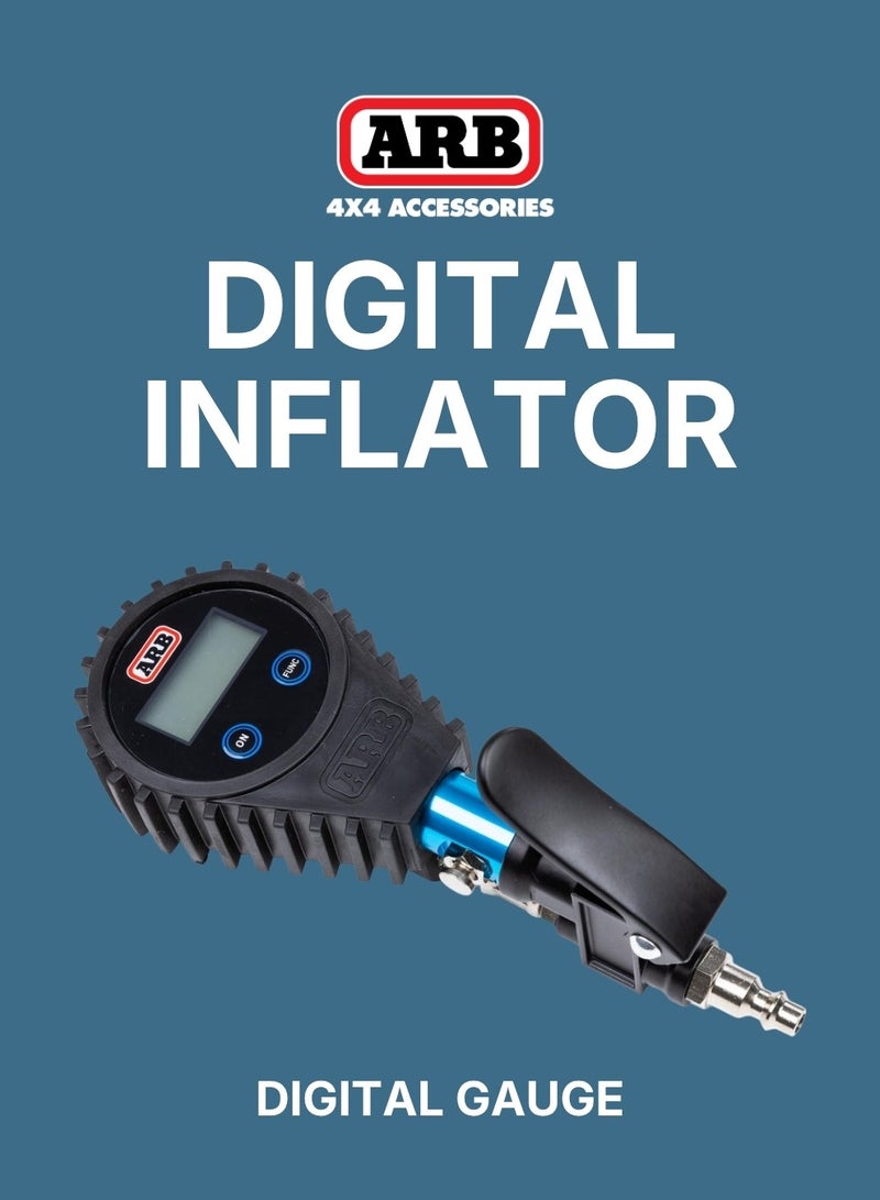 اي ار بي منفاخ إطارات رقمي ARB601A مع رأس نفخ | مقياس ضغط إطارات عالي الدقة (0-200 رطل لكل بوصة مربعة) | ملحق ضاغط هواء شديد التحمل للاستخدام في سيارات الدفع الرباعي والطرق الوعرة وورش العمل - Image 3