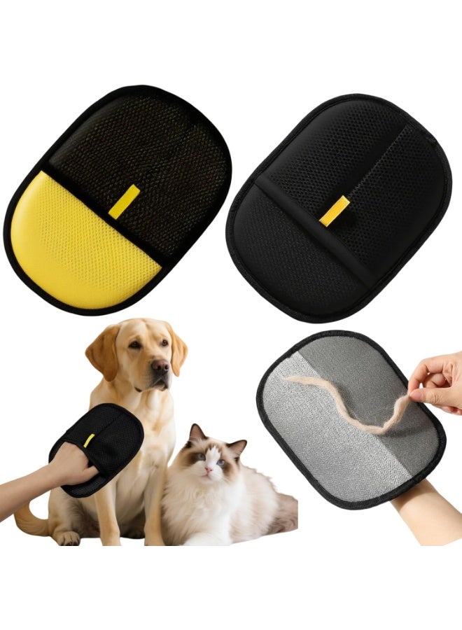 Loxira 2Pcs Electrostatic Pet Hair Removal Gloves for Cats & Dogs,2025 New Upgraded Reusable Quick De-Shedding Grooming Gloves,Animal Fur Remover Tool for Couch,Carpet,Furniture,Car Seat,Clothing,Curtain - Image 1