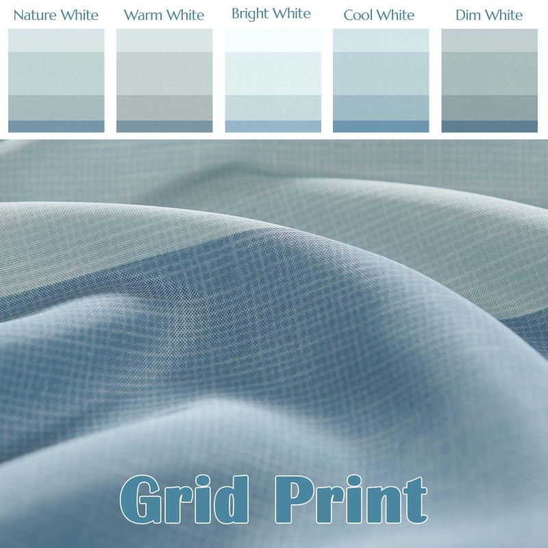 jinchan Hookless Shower Curtain Ombre Ocean Blue Striped No Hook Shower Curtains for Bathroom Gradual Color Waterproof Fabric Minimalist Design Modern Neutral 70x72 inches - Image 5