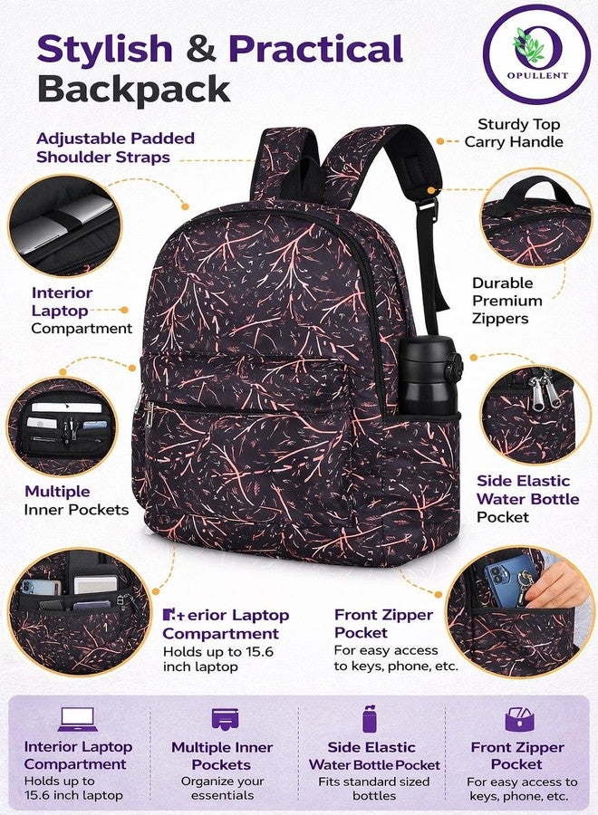 OPULLENT Girls Backpack with Design, Water Bottle Holder, Multiple Pockets For Kids, Boys, Girls, Men And Women | Best Bags For Everyday Use(Pack Of-1) (Floral Pattern) - Image 4