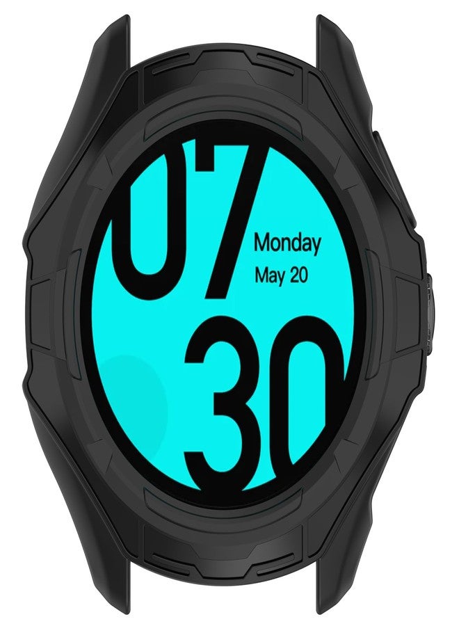 AWADUO Compatible with Ticwatch Pro 5 Protective Case Cover, Smartwatch TPU Protective Case Cover Shell Soft and Durable Watch Accessories(Black) - Image 2